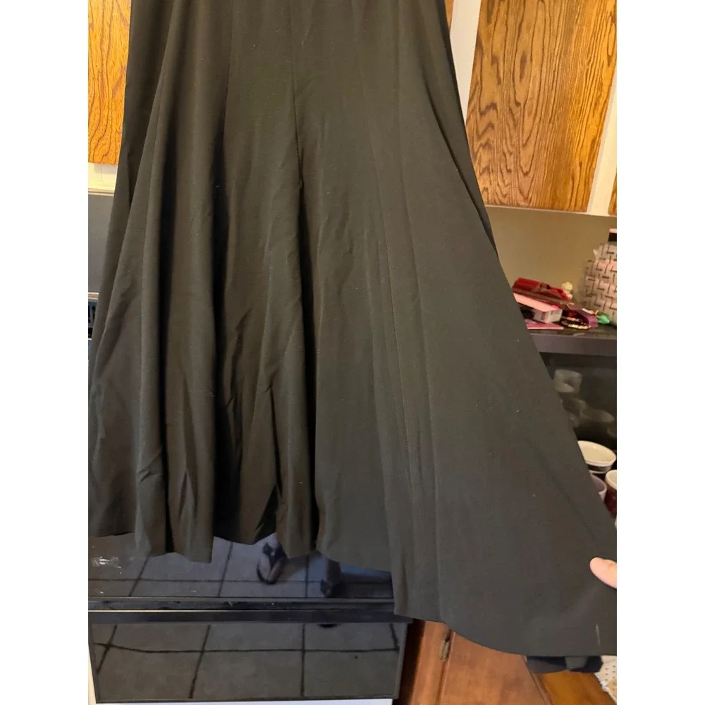 Coldwater Creek‎ Black Gored Maxi Skirt Womens 6 A-Line Flowy Stretch H24691
